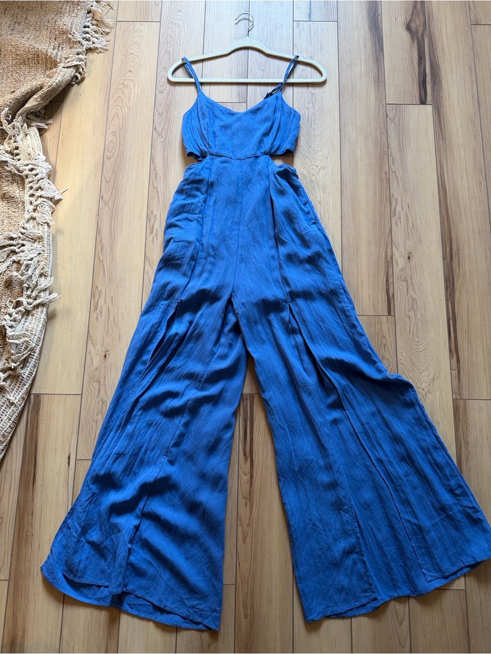 Blue Spaghetti-Strap Maxi Dress